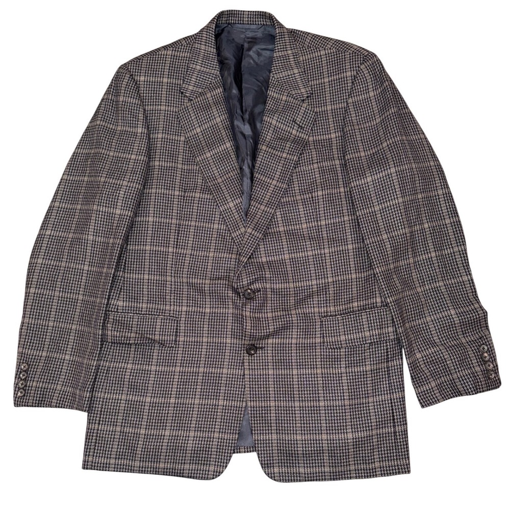 Hickey Freeman Nordstrom Men 42L Wool Silk Houndstooth Blazer Jacket Canterbury